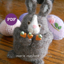 Load image into Gallery viewer, rabbit pattern, knit and felt rabbit, marie mayhew, rabbit pincushion