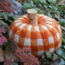 Load image into Gallery viewer, buffalo plaid knit pumpkin pattern, marie mayhew designs
