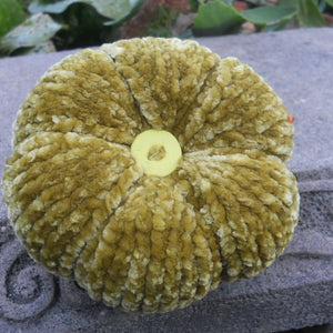 Marie Mayhew Designs, velvet pumpkin kits, olive pumpkin's bottom blossom end