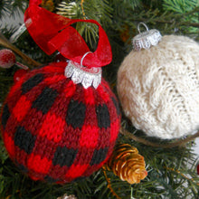 Load image into Gallery viewer, buffalo plaid knit ornaments
