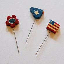 Load image into Gallery viewer, Just another button company clay patriotic pins just pins, marie mayhew designs