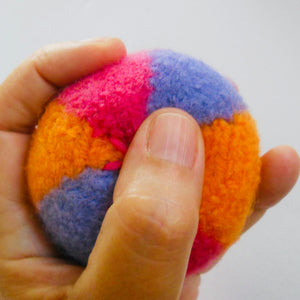 close up of ball, juggling ball size, marie mayhew designs