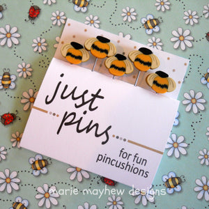 clay country bee pins, just another button company