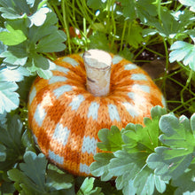 Load image into Gallery viewer, buffalo plaid knit pumpkin pattern, marie mayhew designs