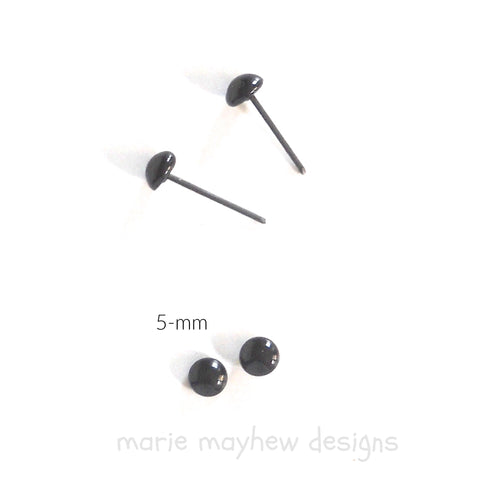 5-mm black glass eyes on wire pins