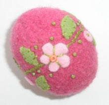 Load image into Gallery viewer, felted and embellished egg stuffed with wool stuffing