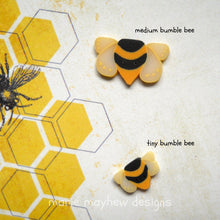 Load image into Gallery viewer, tiny and medium clay bumble bee buttons