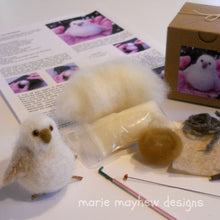 Load image into Gallery viewer, woodland owl needle felting kit