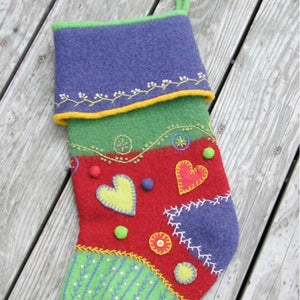 Marie Mayhew's Crazy Quilt Holiday Stocking pattern