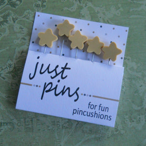 just another button company, yellow stars set of pins