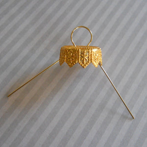 20-mm metal cap with wire hanger, traditional gold color cap