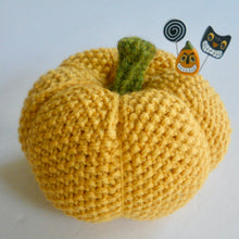 Load image into Gallery viewer, seed stitch pumpkin pattern, Just Another Button Company mini clay pins set, marie mayhew designs