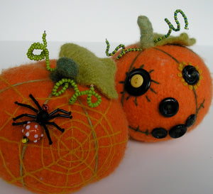 Marie Mayhew's Harvest Pumpkin pattern, embellished