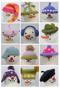 12 knit snowman hats pattern