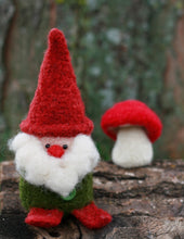 Load image into Gallery viewer, Woolly Gnome and Mushroom pattern, how to create a woodland gnome.