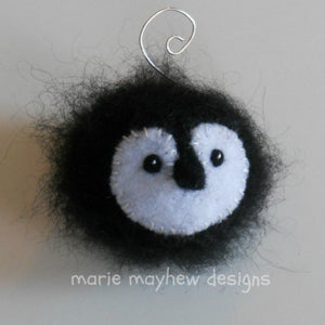 marie mayhew's hand knit penguin ornaments
