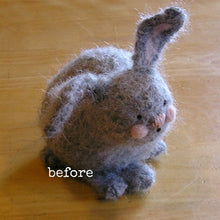 Load image into Gallery viewer, woolly bunny before being brushed with nap riser