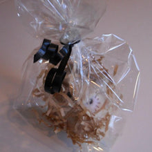 Load image into Gallery viewer, hand knit bird ornament in a cello bag with ribbon