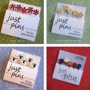 just another button company holiday pins, sold as sets