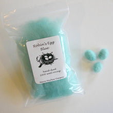 Load image into Gallery viewer, robin&#39;s egg blue wool roving for needle felting