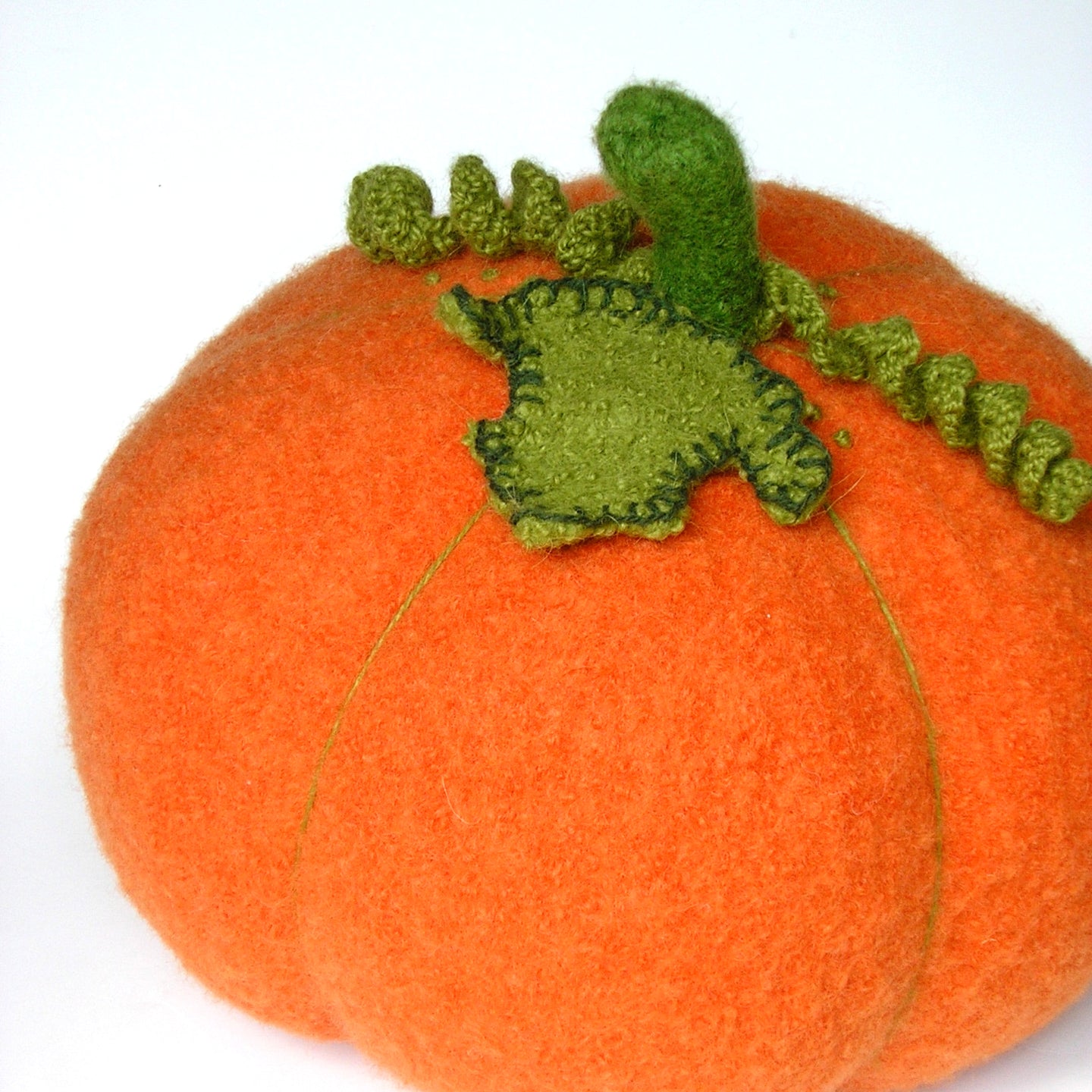 Marie Mayhew's woolly pumpkin pattern, felted pumpkin pattern, life size pumpkin pattern